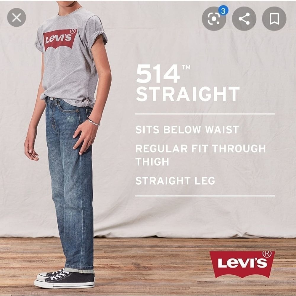 Levi's 514 Husky Straight Fit Performance Jeans Boys Medium Wash